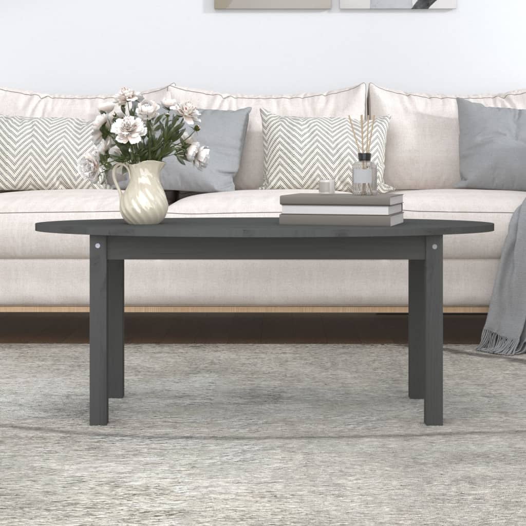Table basse Gris 110x55x45 cm Bois massif de pin - XIOS