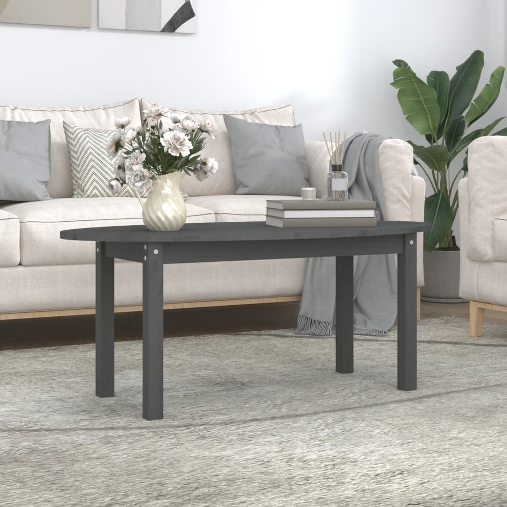 Table basse Gris 110x55x45 cm Bois massif de pin - XIOS