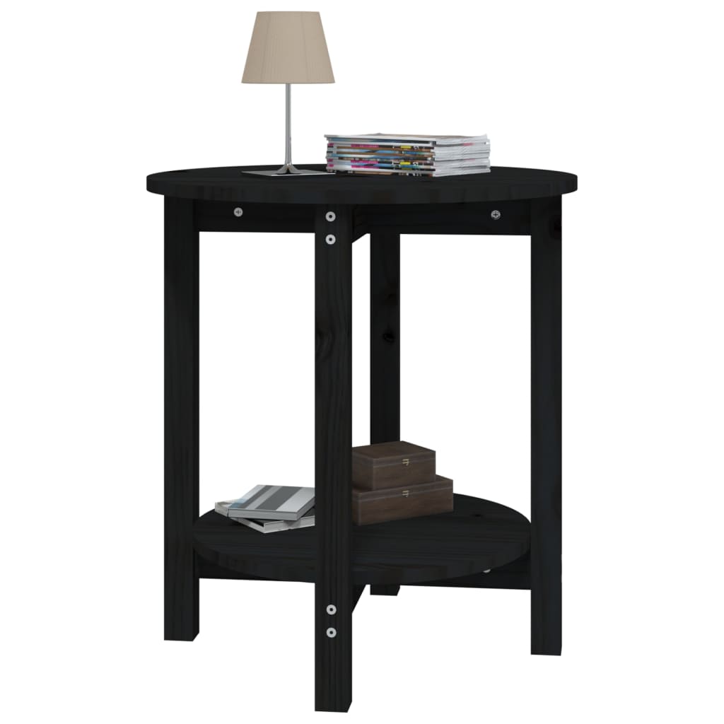 Table basse Noir Ø 55x60 cm Bois massif de pin - XIOS