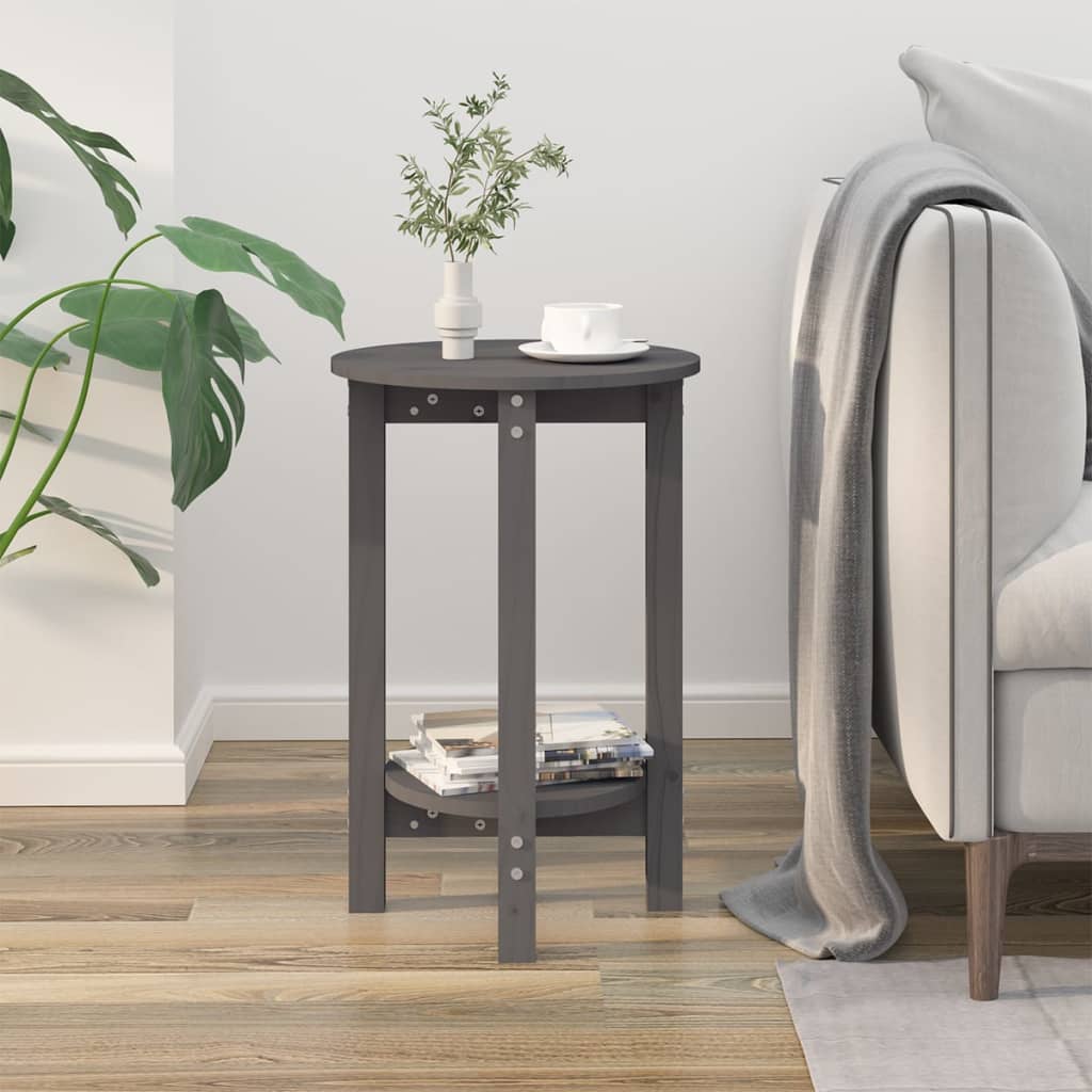 Table basse Gris Ø 40x60 cm Bois massif de pin - XIOS