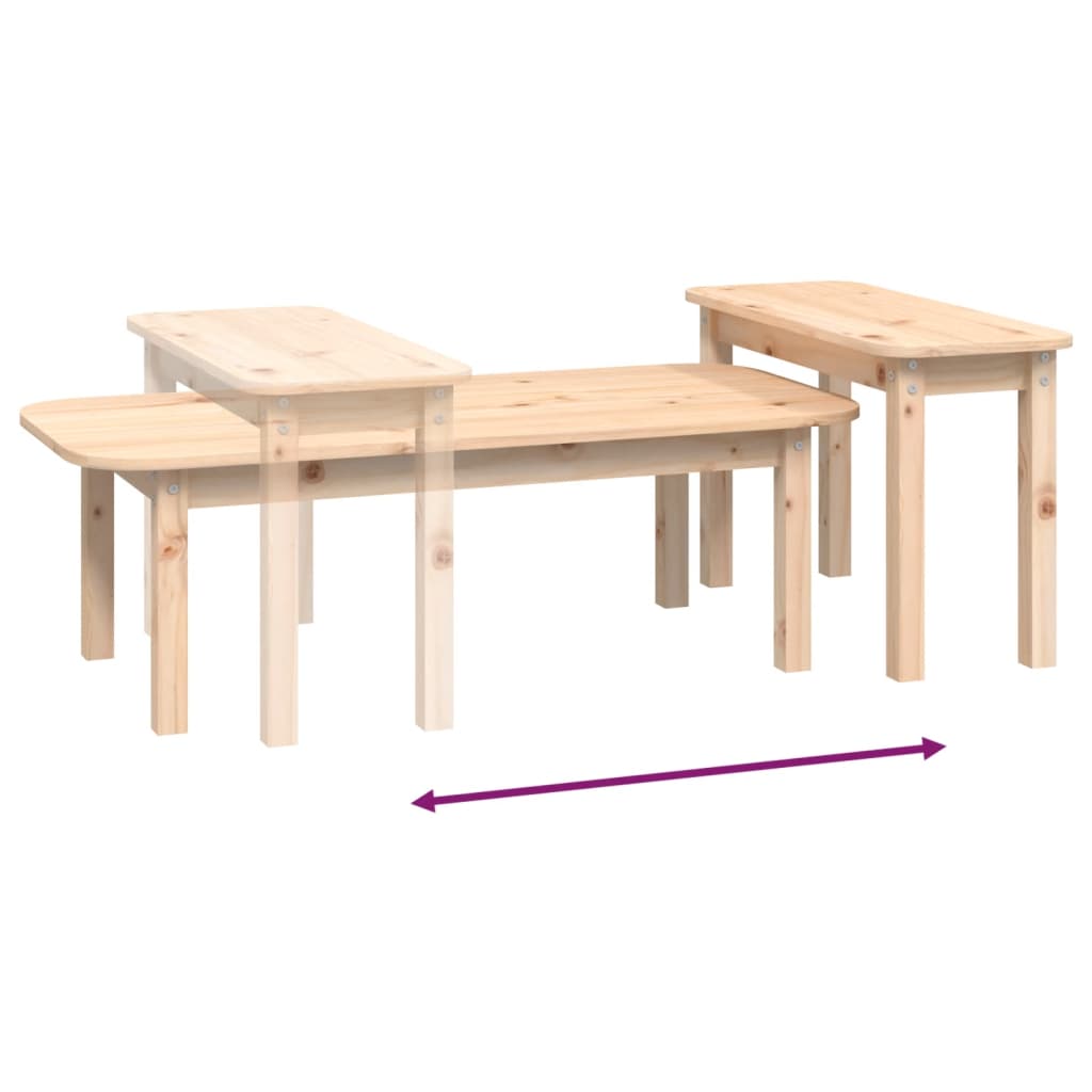 Ensemble de tables basses 2 pcs Bois massif de pin - XIOS