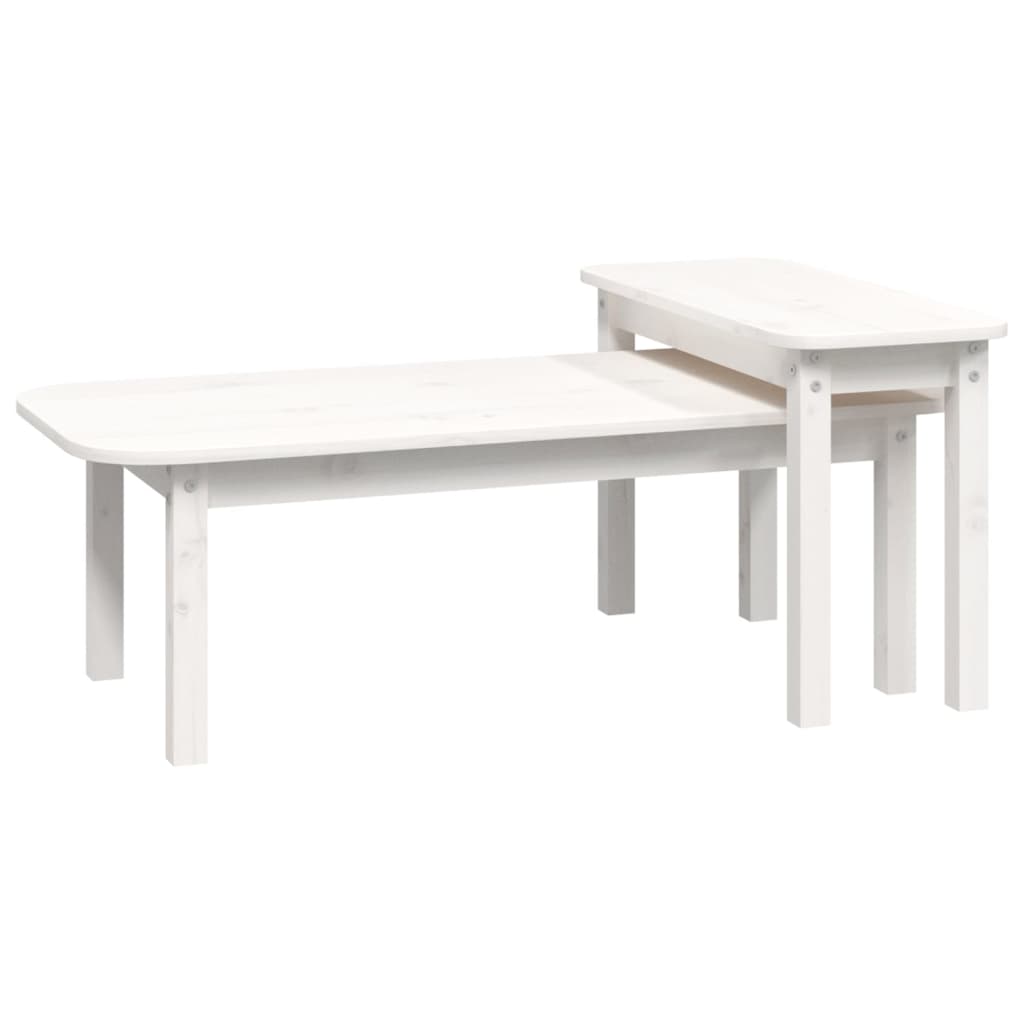 Ensemble de tables basses 2 pcs Blanc Bois massif de pin - XIOS