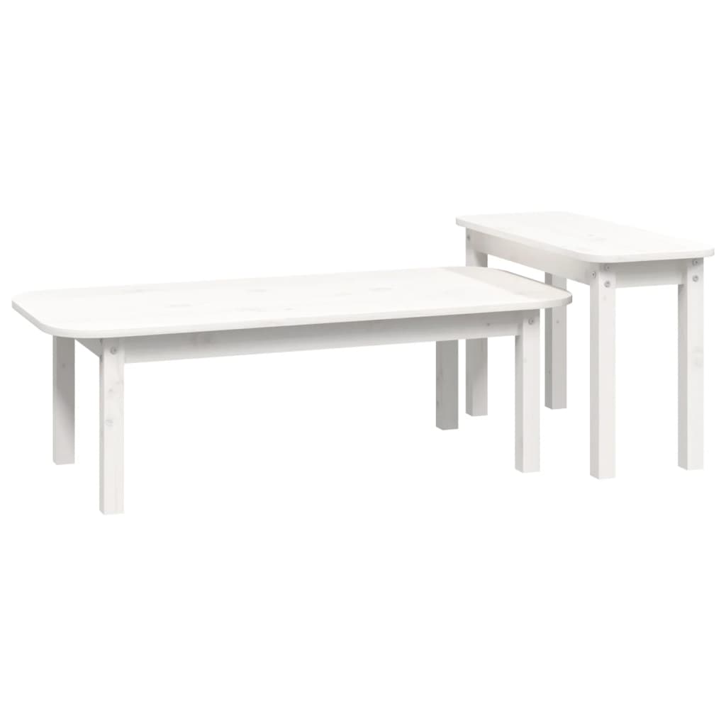 Ensemble de tables basses 2 pcs Blanc Bois massif de pin - XIOS