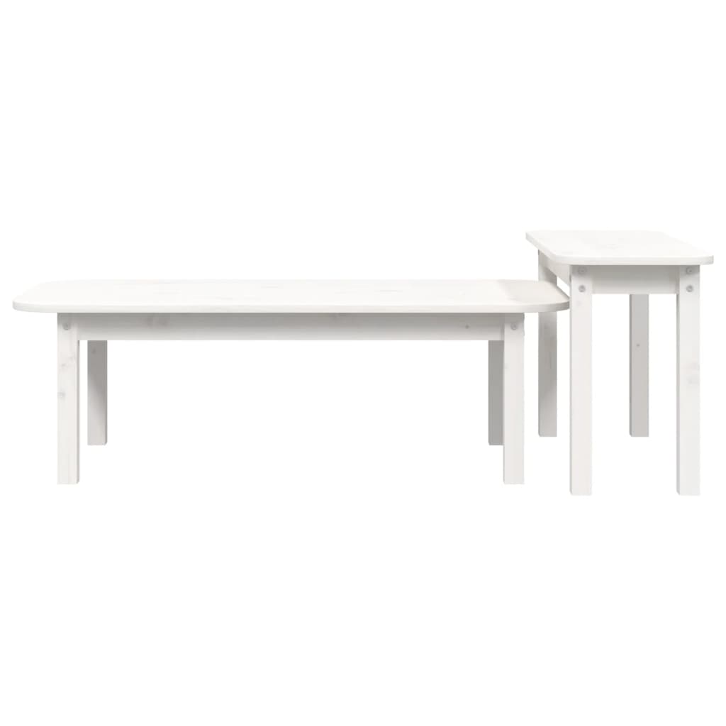 Ensemble de tables basses 2 pcs Blanc Bois massif de pin - XIOS