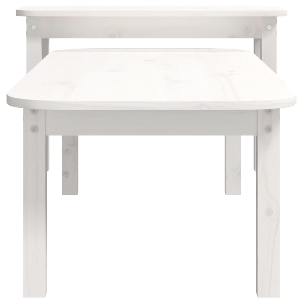 Ensemble de tables basses 2 pcs Blanc Bois massif de pin - XIOS