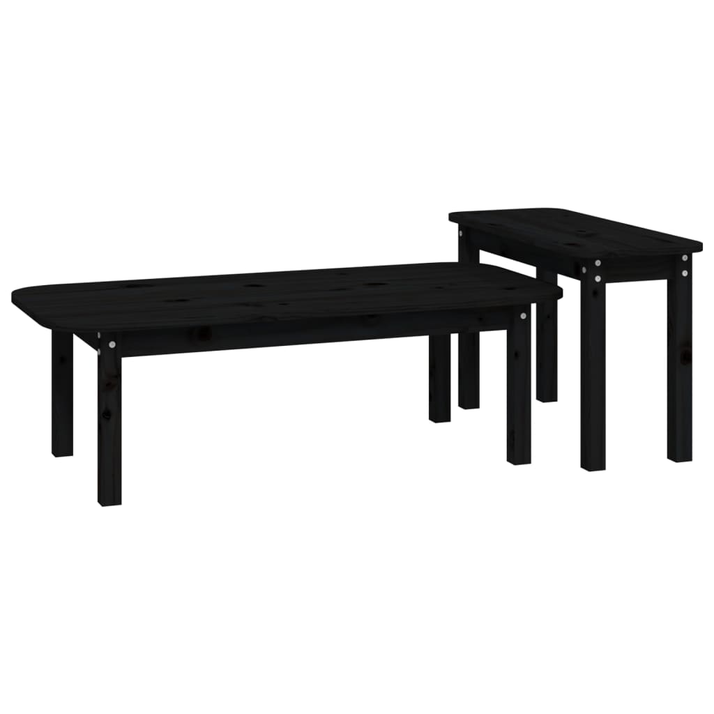 Ensemble de tables basses 2 pcs Noir Bois massif de pin - XIOS