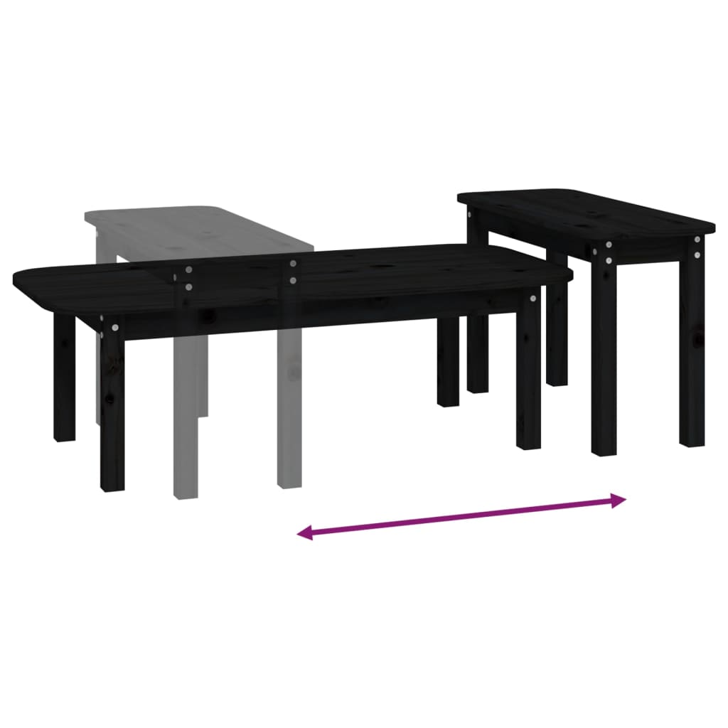 Ensemble de tables basses 2 pcs Noir Bois massif de pin - XIOS