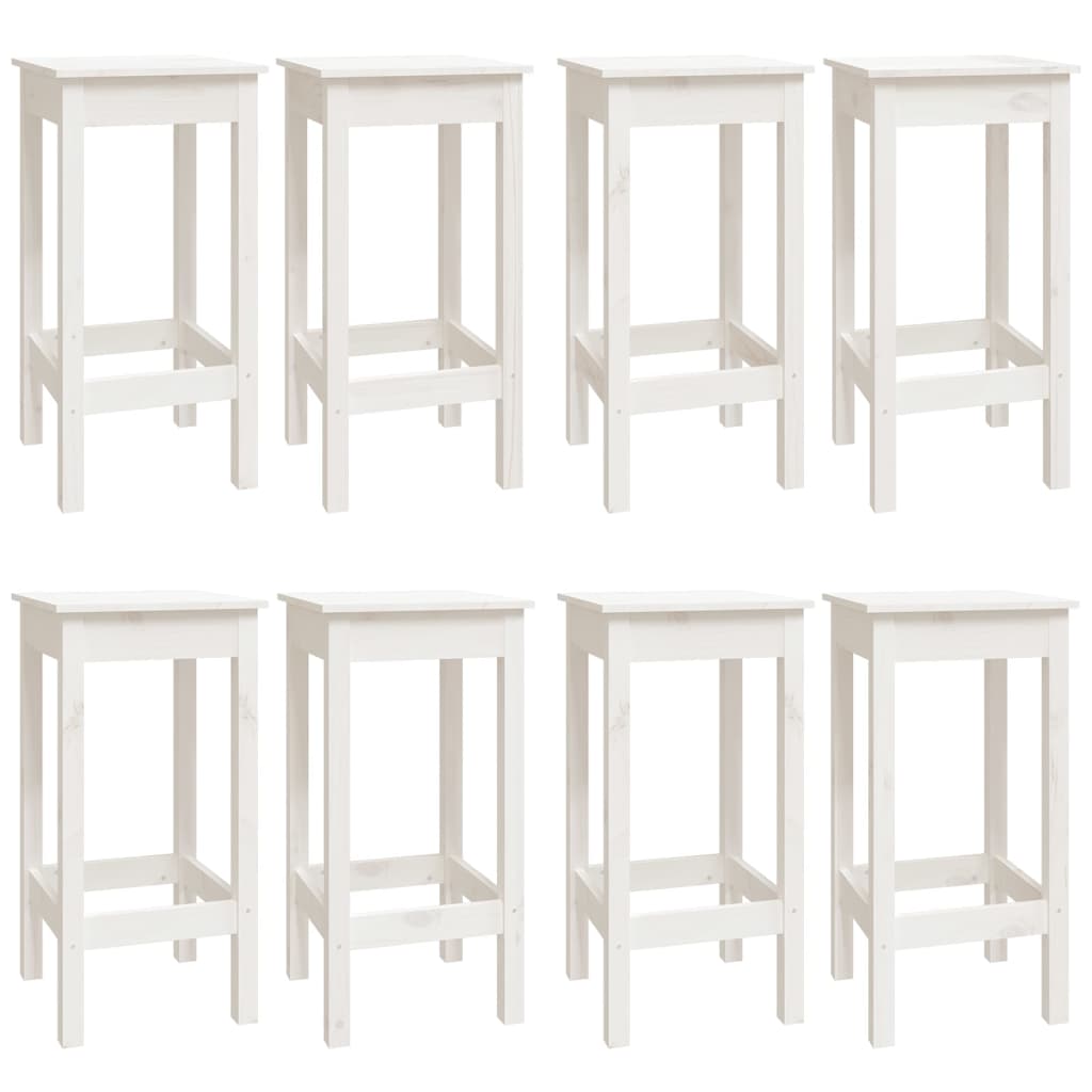Ensemble de bar 9 pcs Blanc Bois de pin massif - XIOS