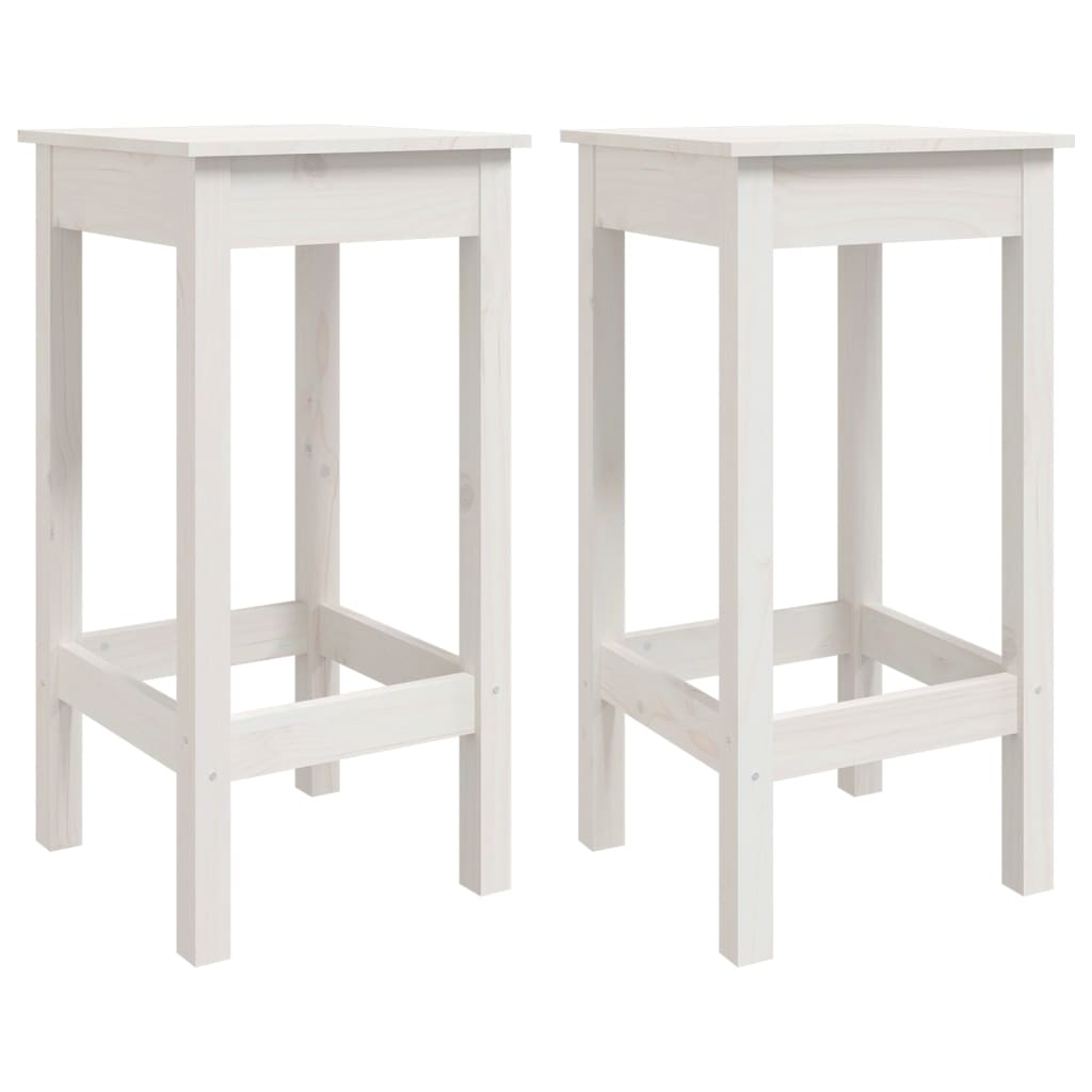 Ensemble de bar 3 pcs Blanc Bois de pin massif - XIOS
