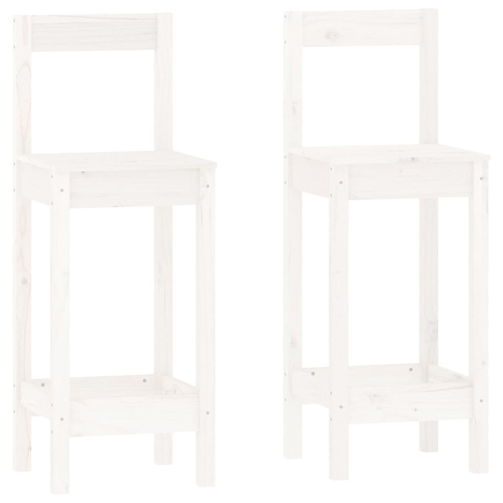 Ensemble de bar 3 pcs Blanc Bois de pin massif - XIOS