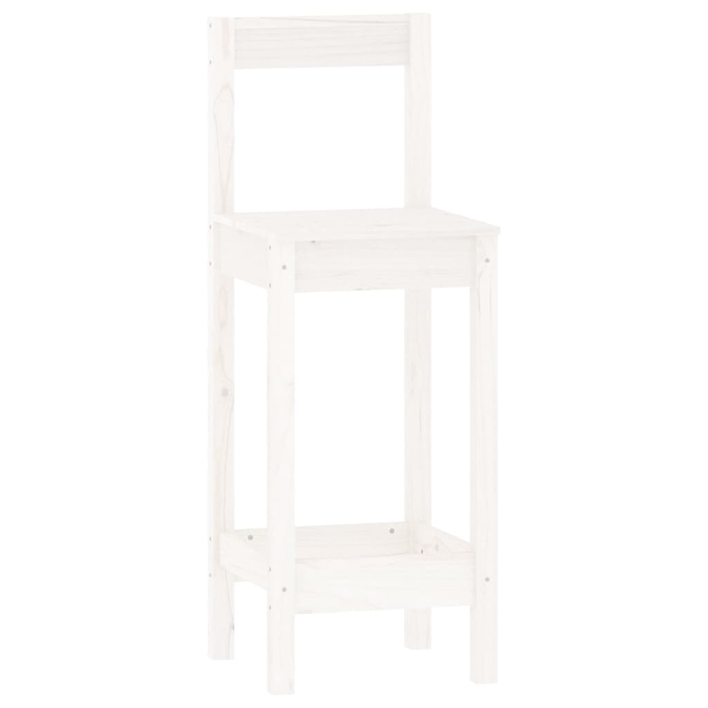 Ensemble de bar 3 pcs Blanc Bois de pin massif - XIOS