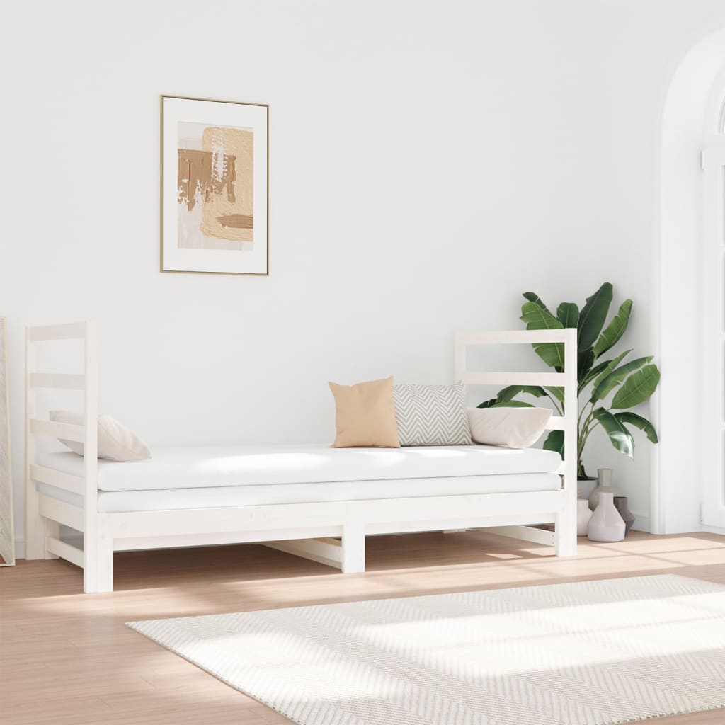 Lit coulissant sans matelas blanc 2x(90x190) cm - XIOS