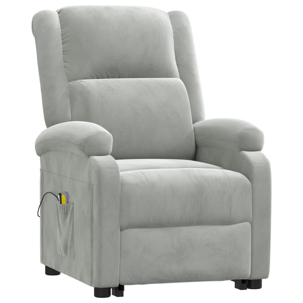 Fauteuil de massage Gris clair Velours - XIOS