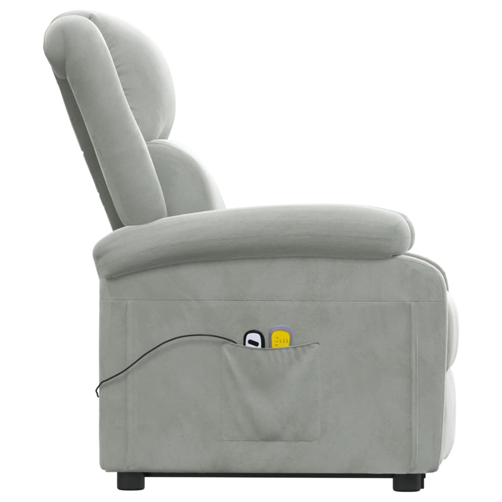 Fauteuil de massage Gris clair Velours - XIOS