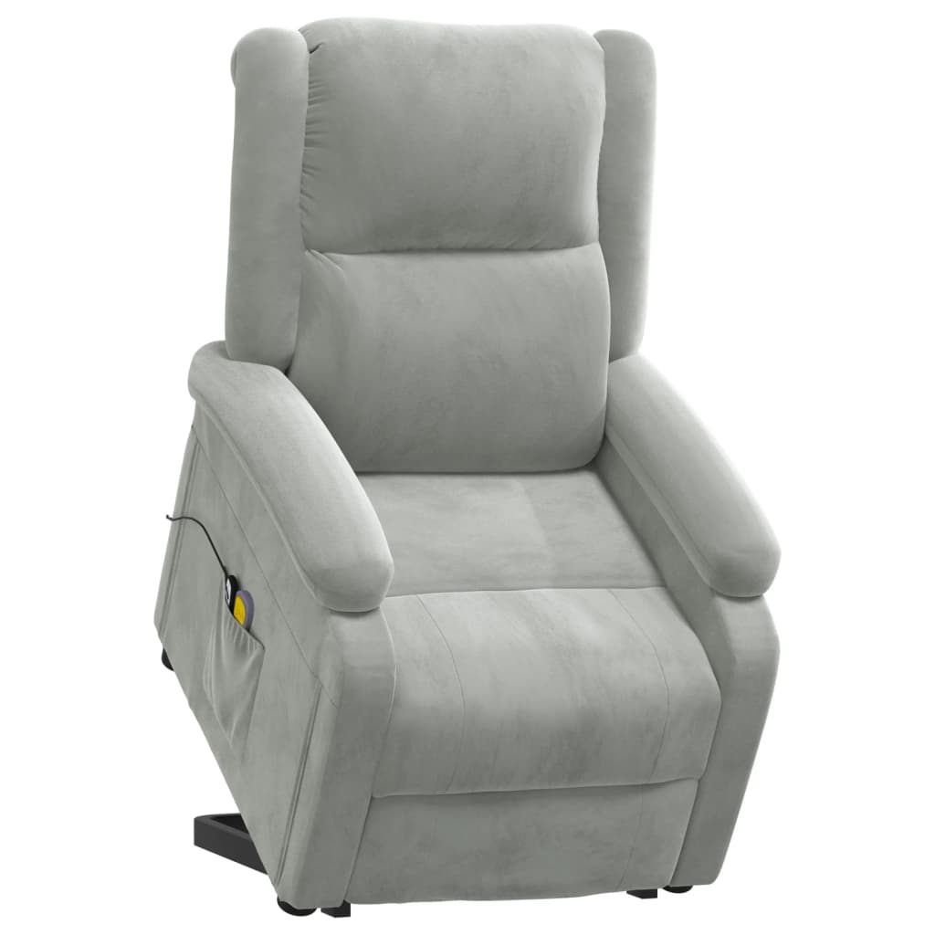 Fauteuil de massage Gris clair Velours - XIOS