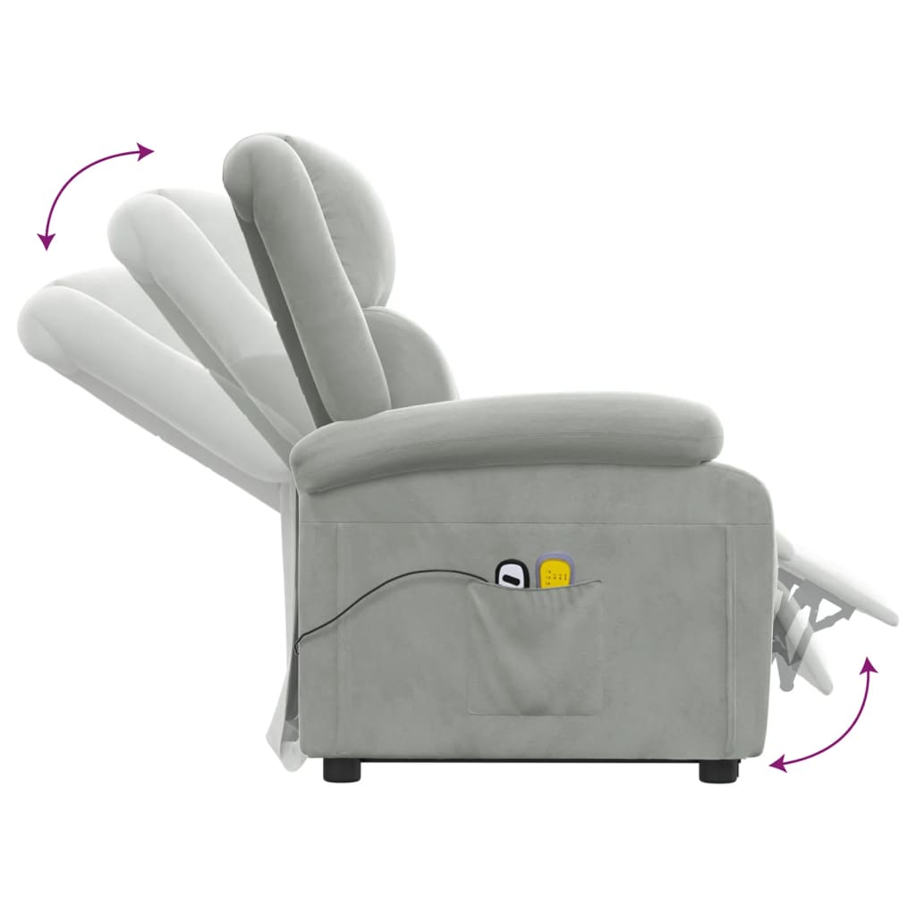 Fauteuil de massage Gris clair Velours - XIOS