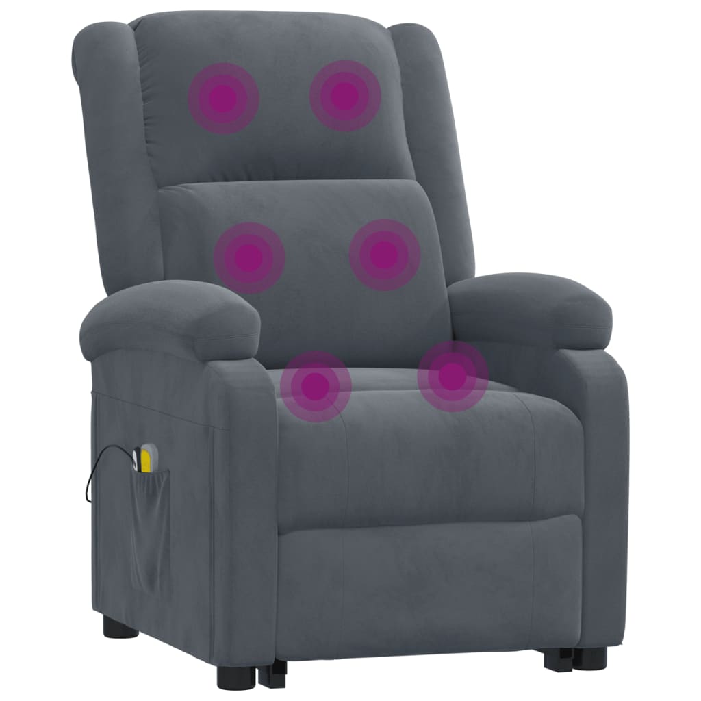 Fauteuil de massage Gris foncé Velours - XIOS