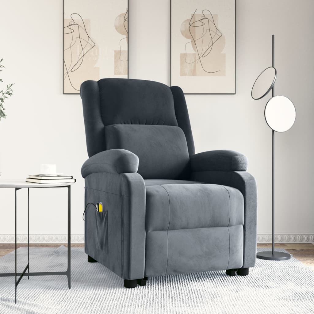 Fauteuil de massage Gris foncé Velours - XIOS