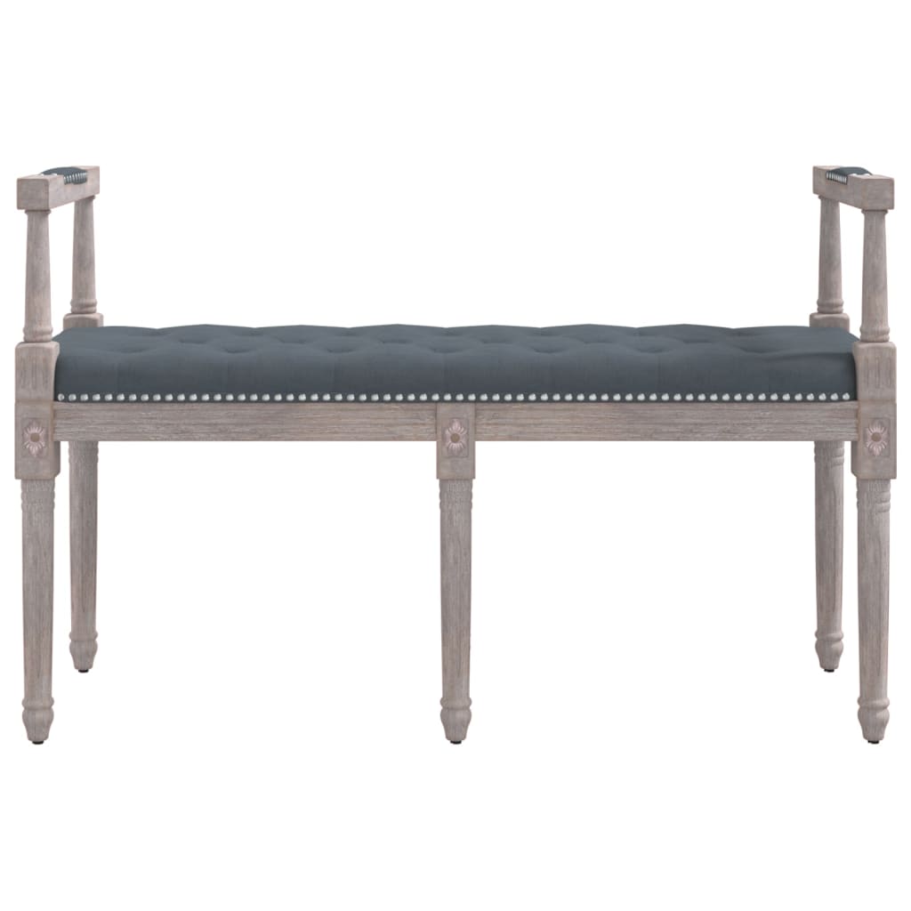 Banc Gris foncé 110x40x70 cm Velours - XIOS