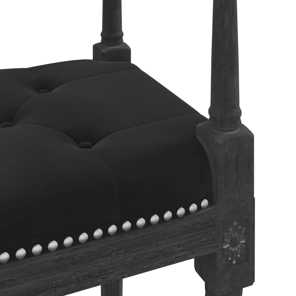 Banc Noir 110x40x70 cm Velours - XIOS