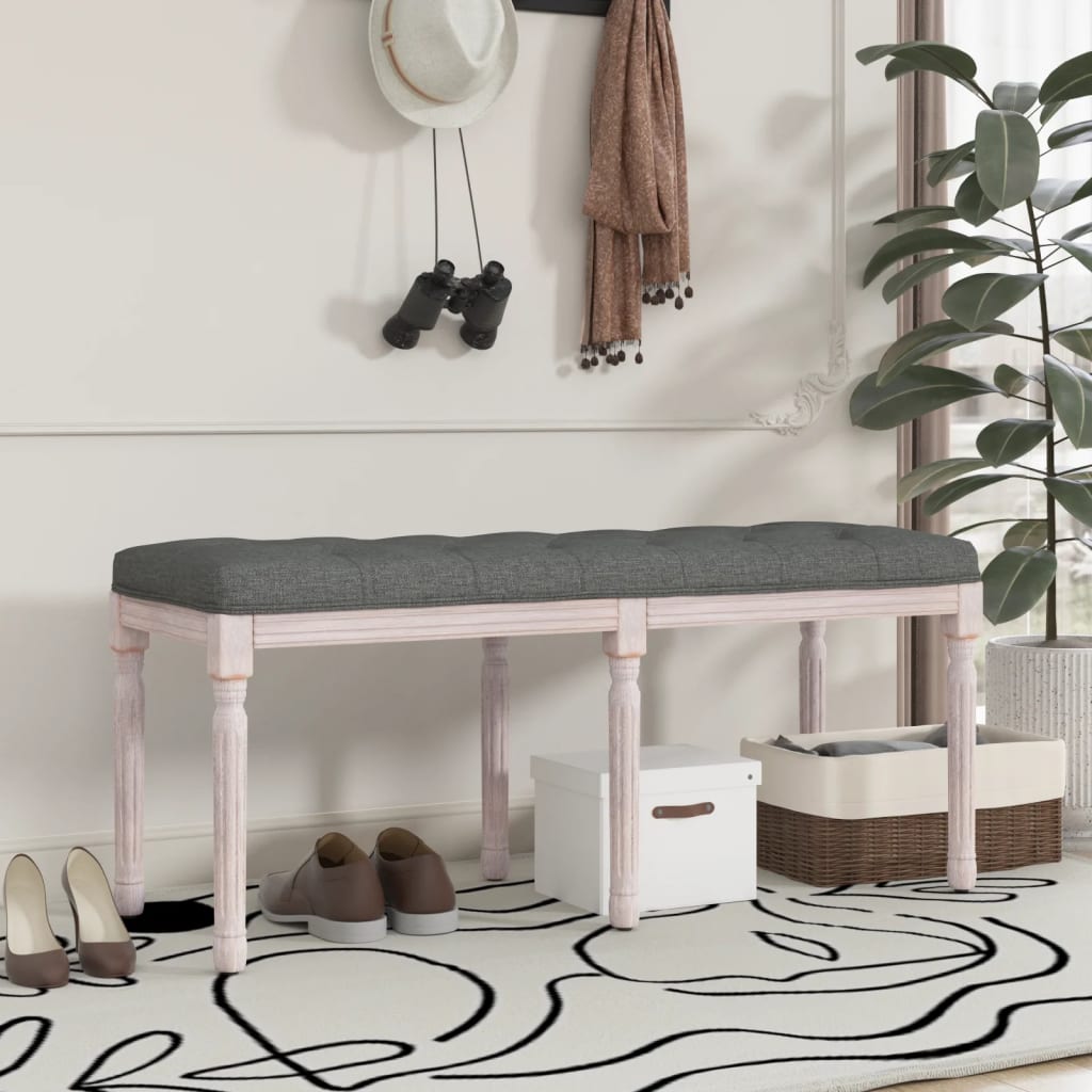 Banc Gris foncé 110x40x49 cm Tissu - XIOS