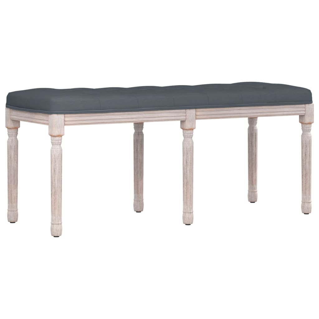 Banc Gris foncé 110x40x49 cm Velours - XIOS