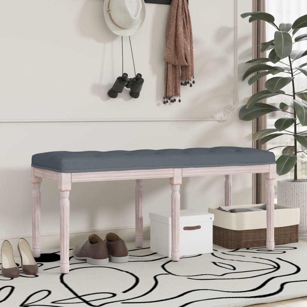Banc Gris foncé 110x40x49 cm Velours - XIOS