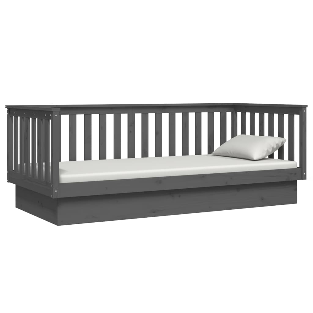 Lit de jour sans matelas gris 80x200 cm bois de pin massif - XIOS