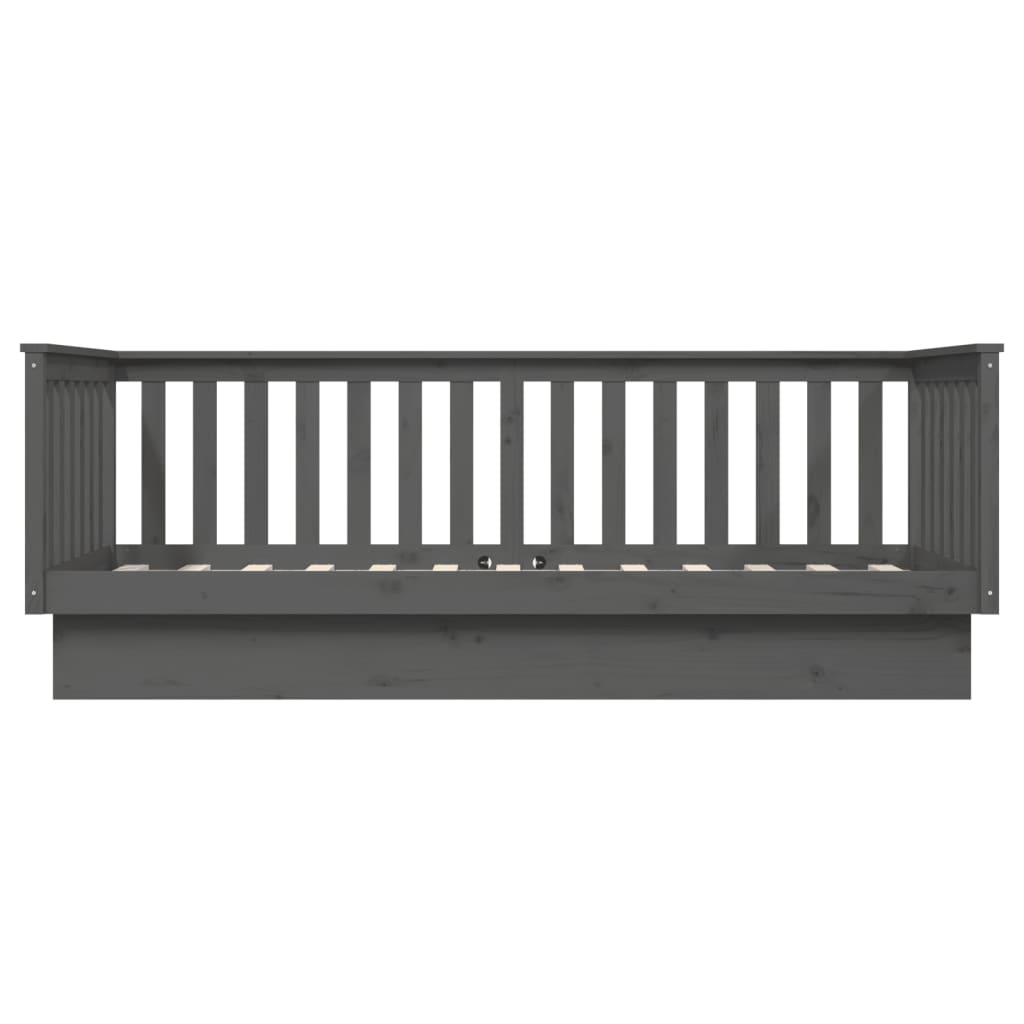Lit de jour sans matelas gris 80x200 cm bois de pin massif - XIOS