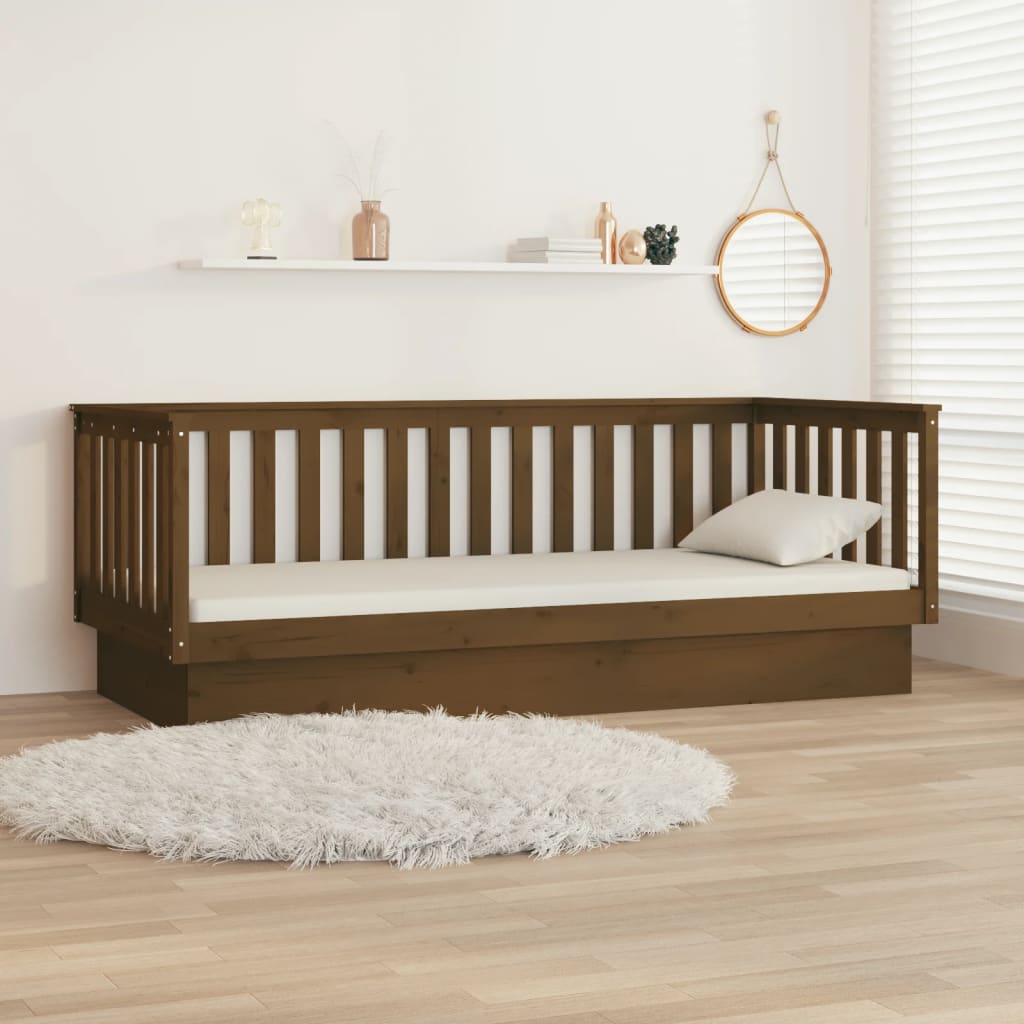 Lit de jour sans matelas marron miel 80x200 cm bois pin massif - XIOS