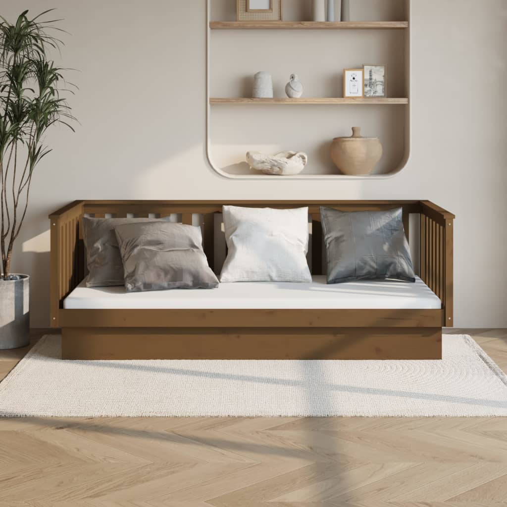 Lit de jour sans matelas marron miel 80x200 cm bois pin massif - XIOS