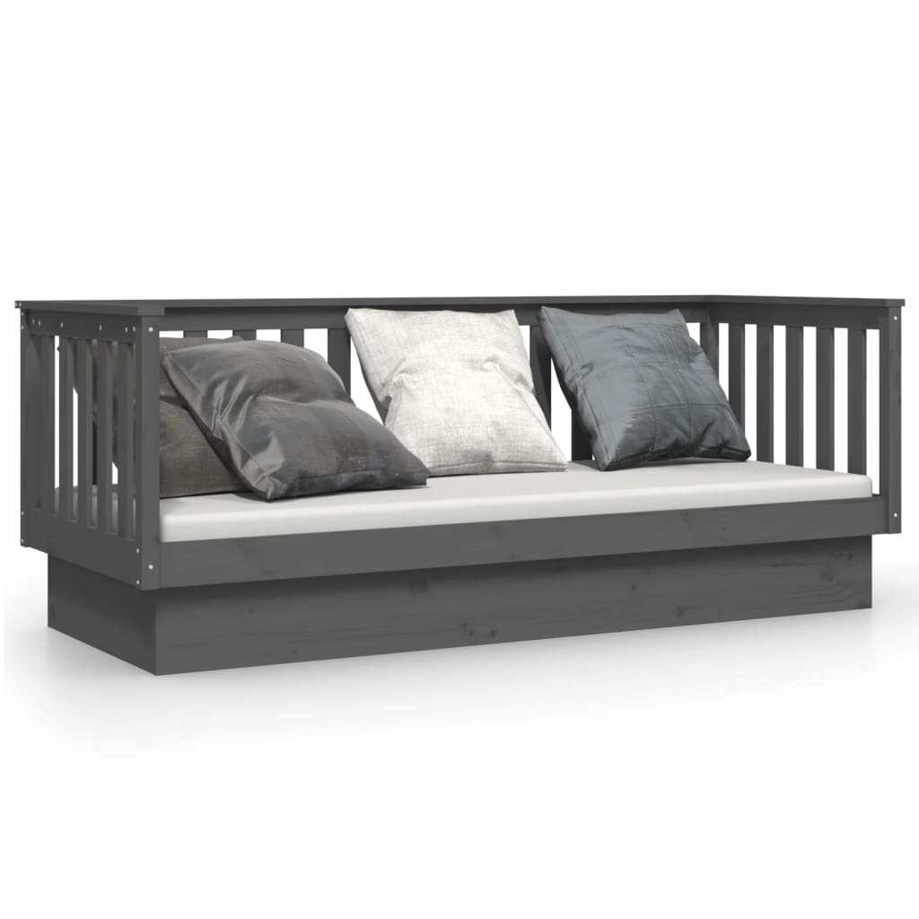 Lit de jour sans matelas gris 75x190 cm bois de pin massif - XIOS