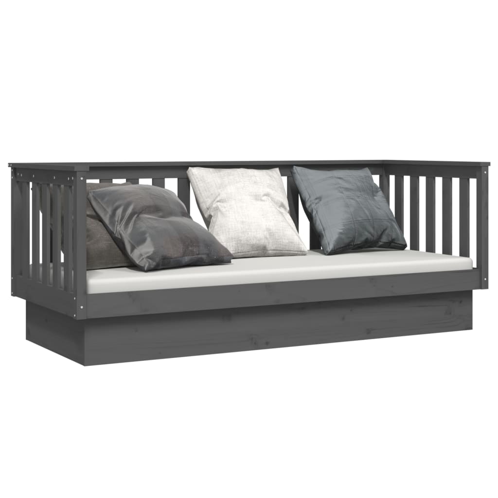 Lit de jour sans matelas gris 75x190 cm bois de pin massif - XIOS