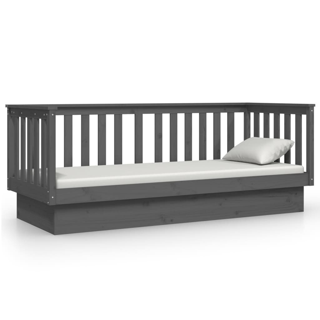 Lit de jour sans matelas gris 75x190 cm bois de pin massif - XIOS
