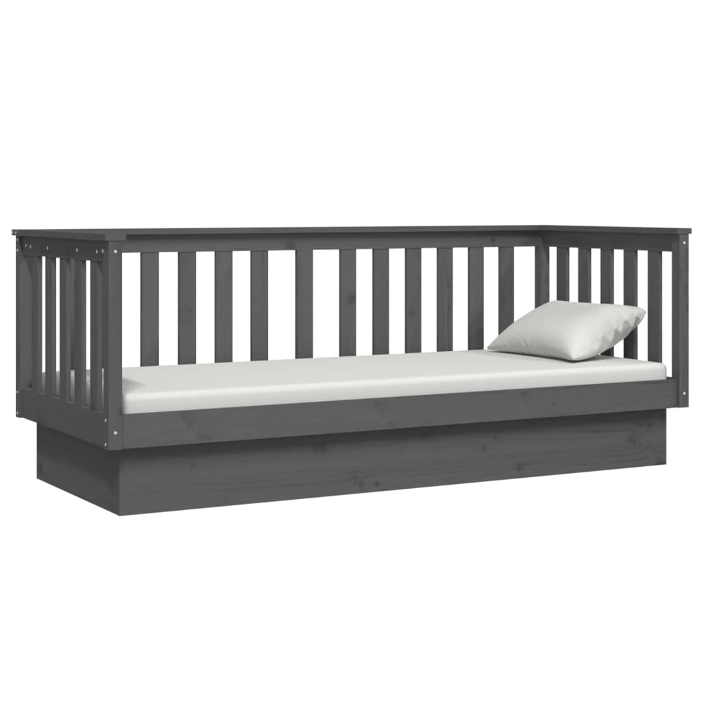 Lit de jour sans matelas gris 75x190 cm bois de pin massif - XIOS