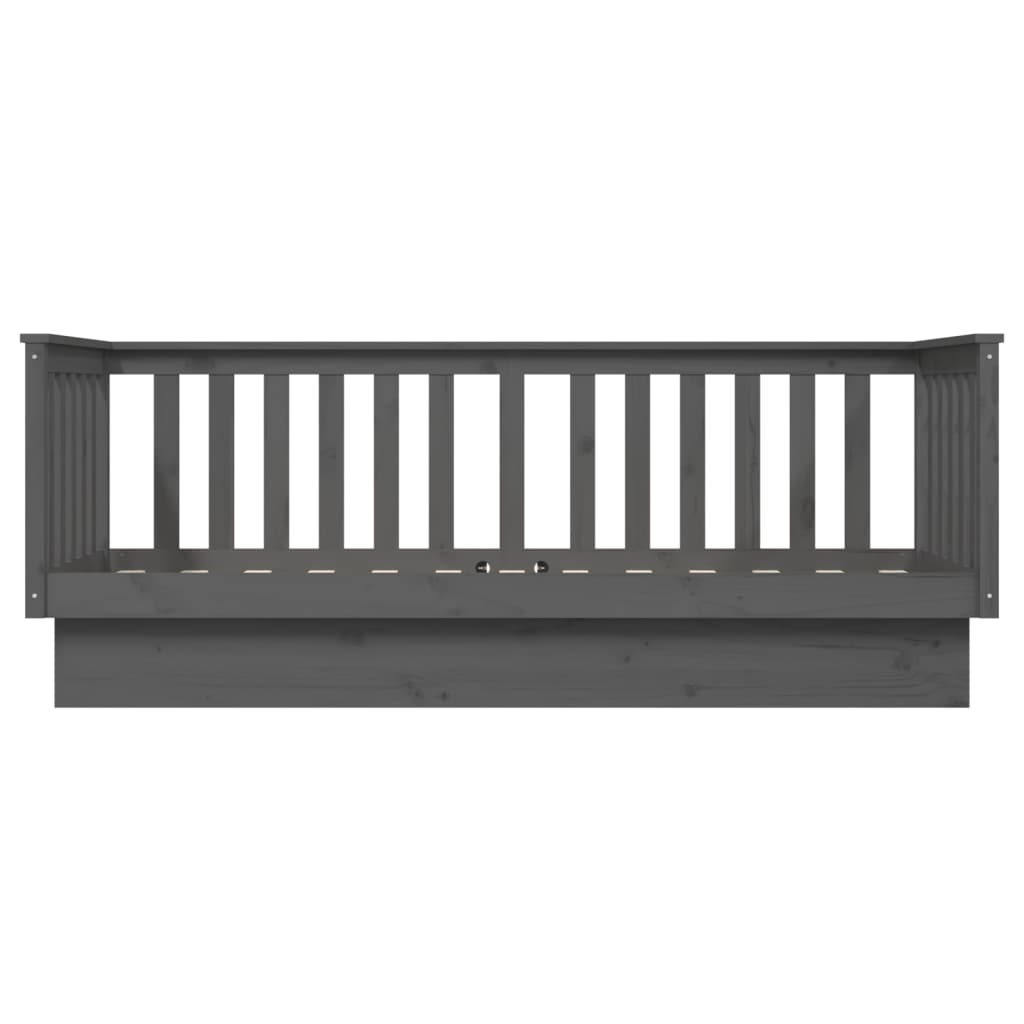 Lit de jour sans matelas gris 75x190 cm bois de pin massif - XIOS