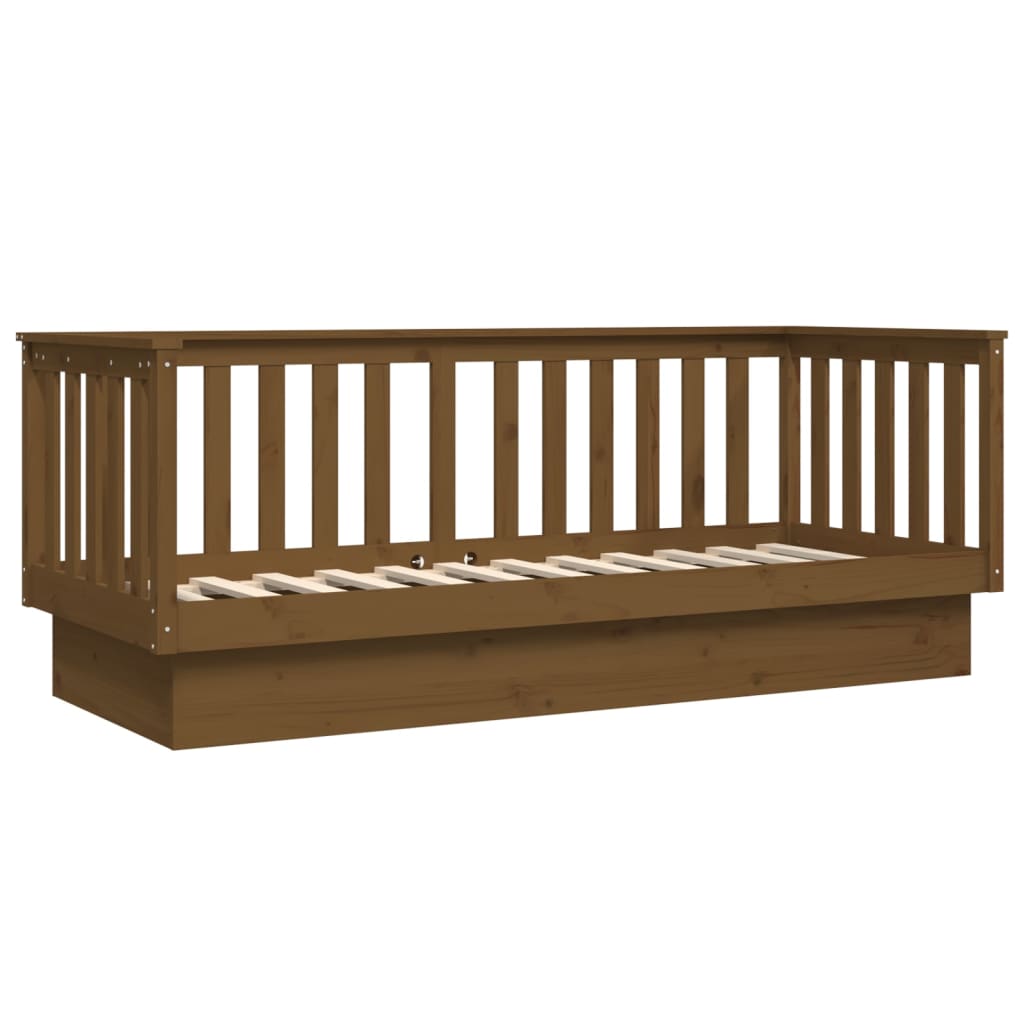 Lit de jour sans matelas marron miel 75x190 cm bois pin massif - XIOS