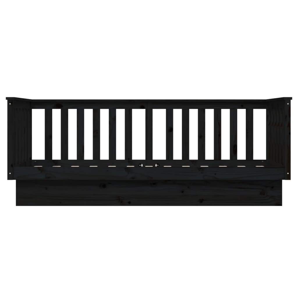 Lit de jour sans matelas noir 75x190 cm bois de pin massif - XIOS