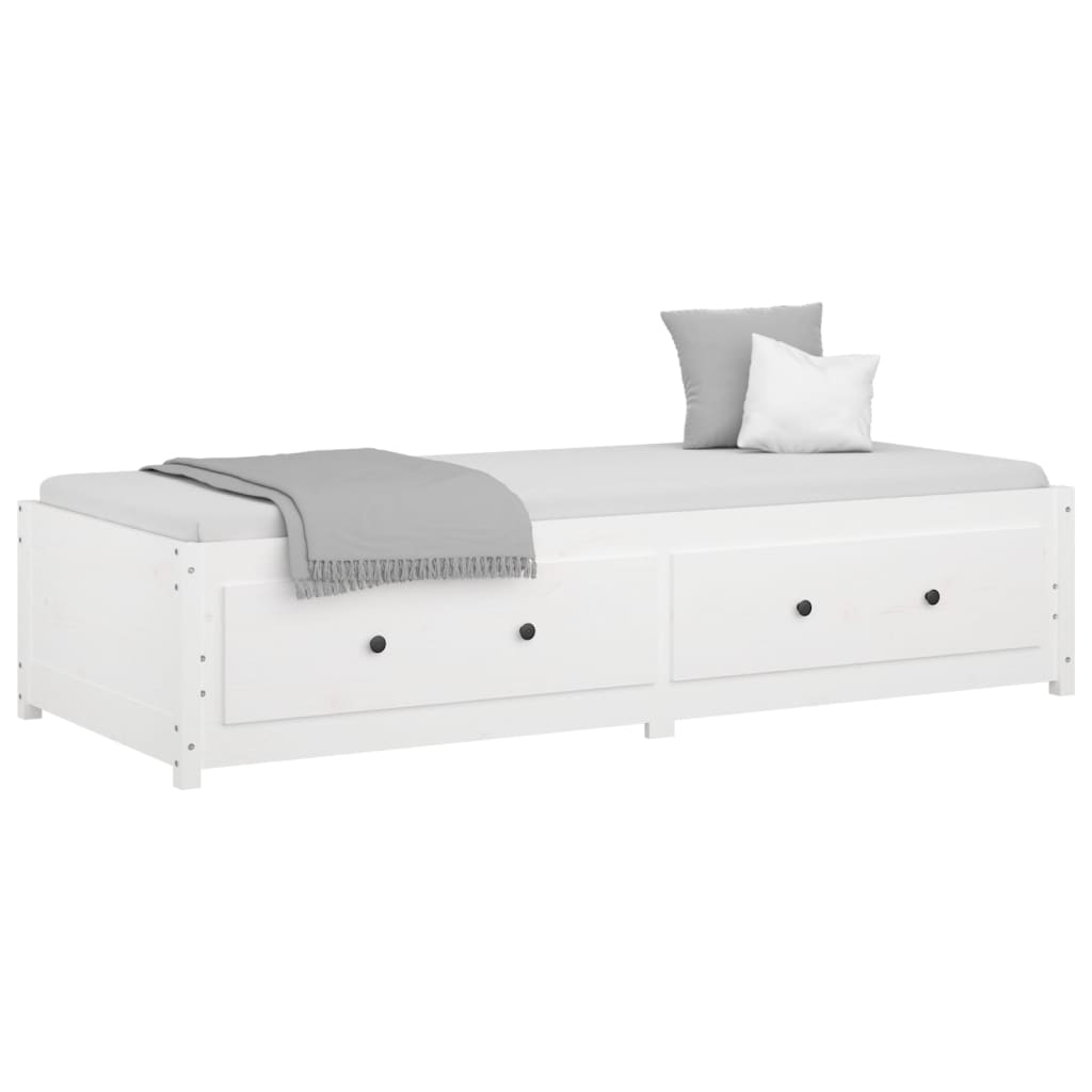 Lit de jour sans matelas blanc 80x200 cm bois de pin massif - XIOS