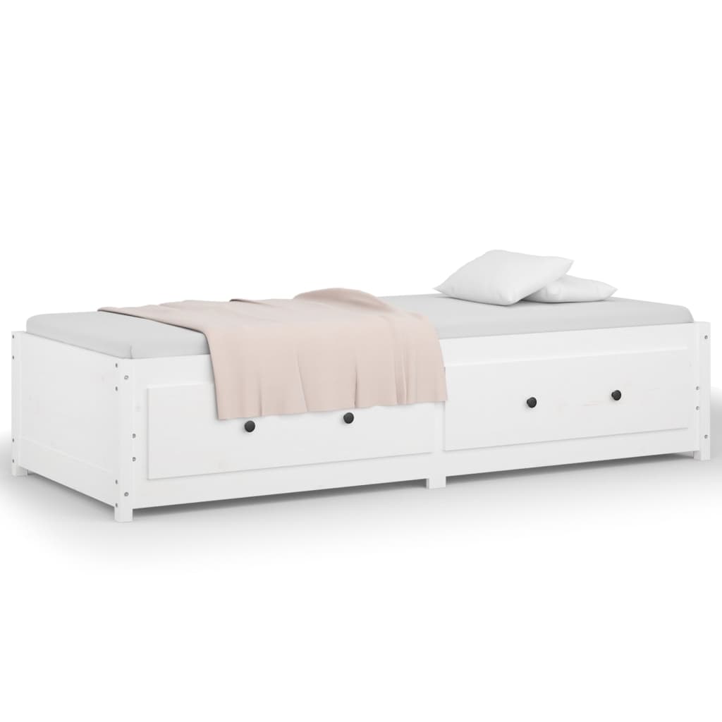 Lit de jour sans matelas blanc 80x200 cm bois de pin massif - XIOS