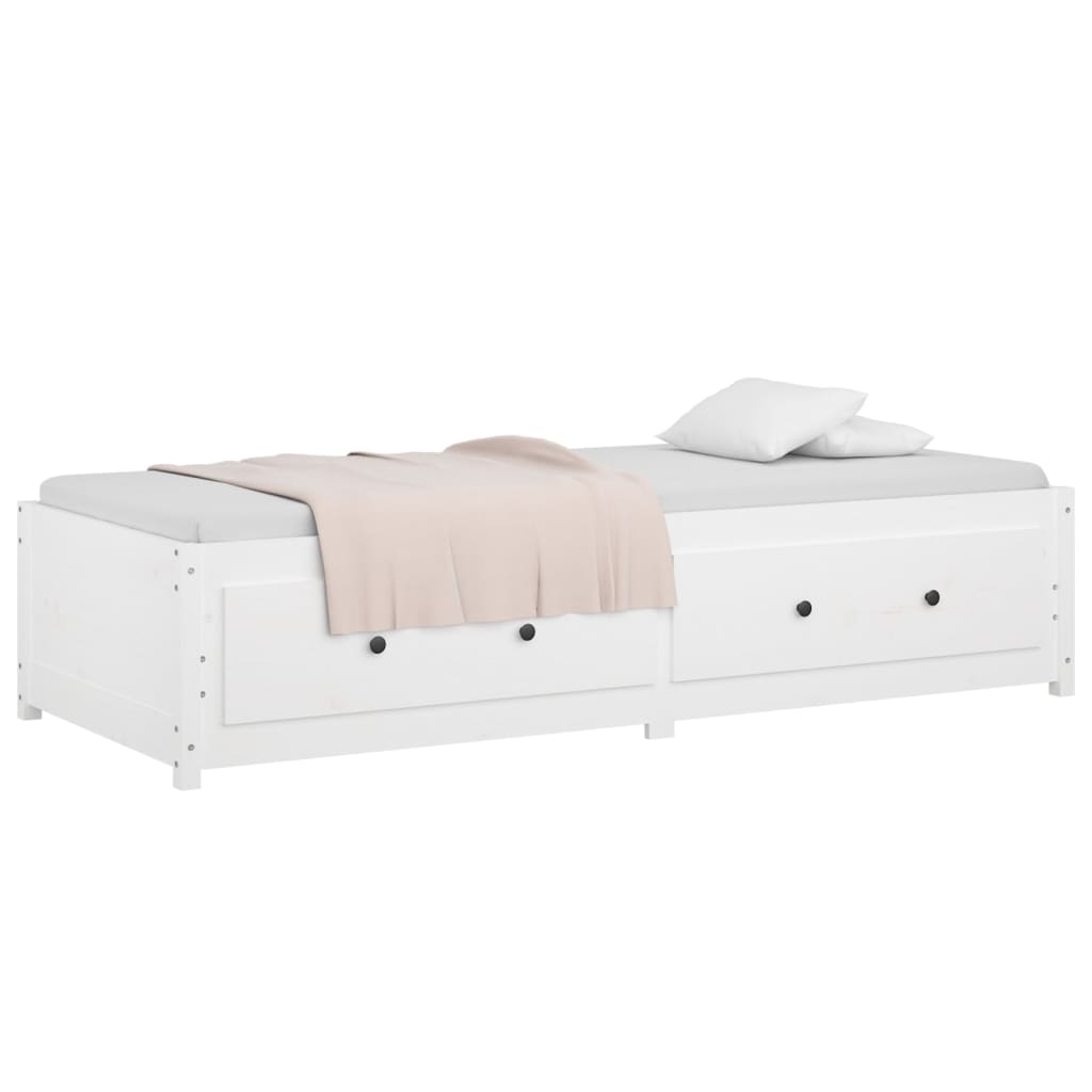 Lit de jour sans matelas blanc 80x200 cm bois de pin massif - XIOS