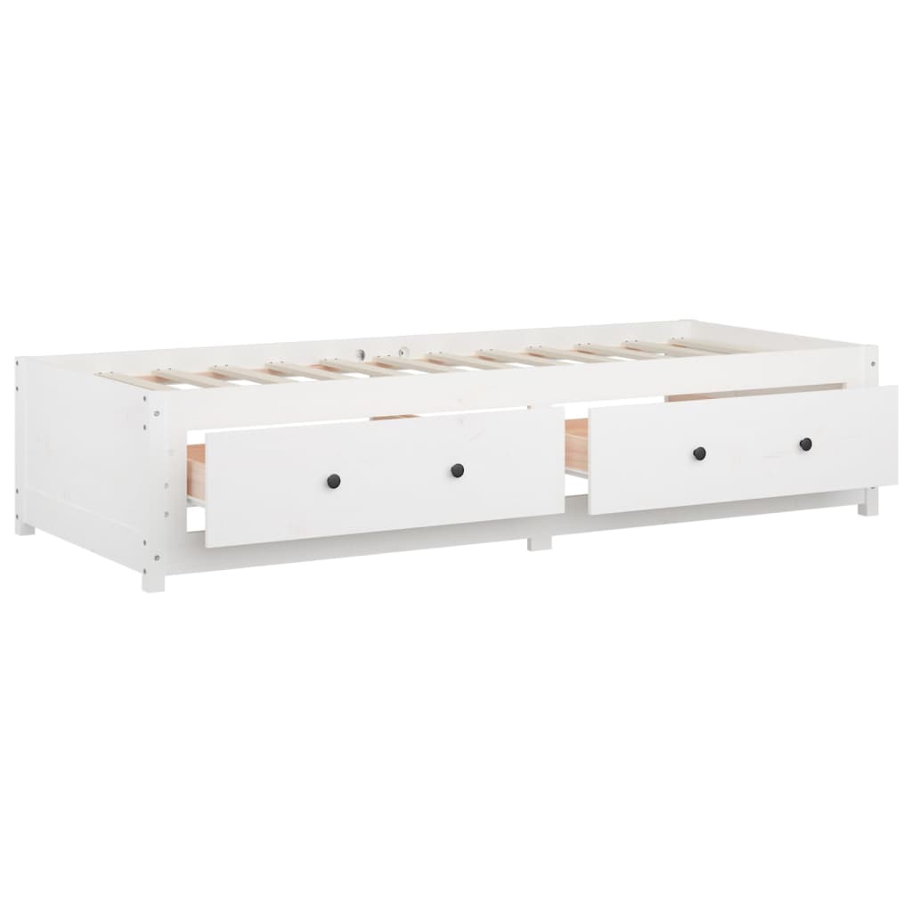 Lit de jour sans matelas blanc 80x200 cm bois de pin massif - XIOS