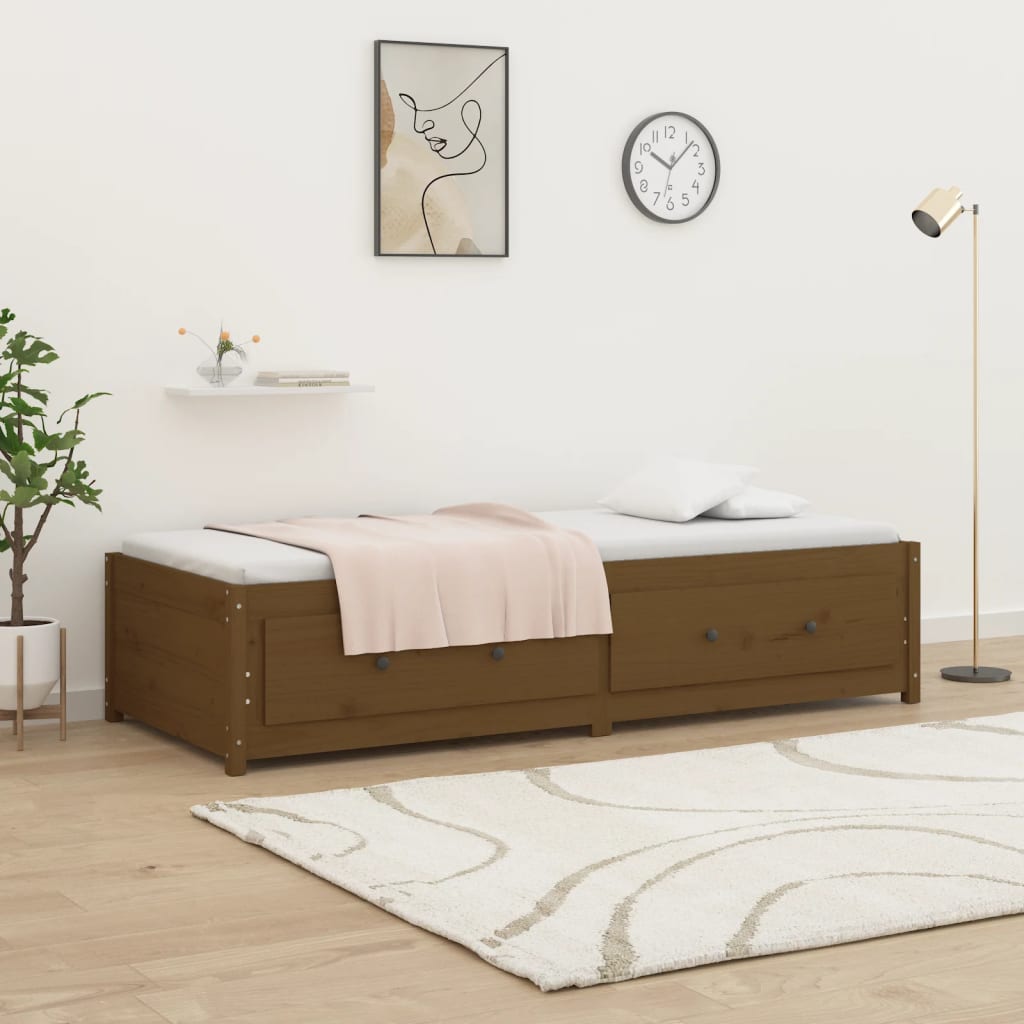 Lit de jour sans matelas marron miel 80x200 cm bois pin massif - XIOS
