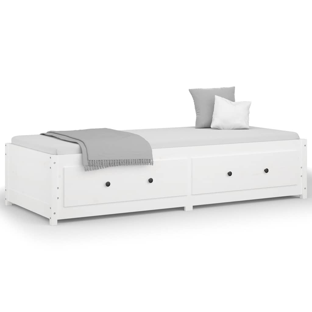 Lit de jour sans matelas blanc 90x200 cm bois de pin massif