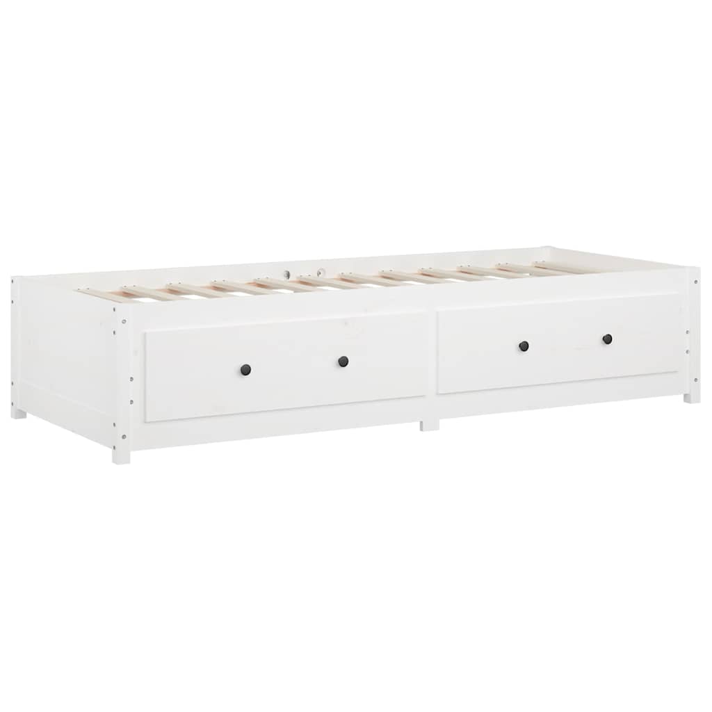 Lit de jour sans matelas blanc 90x200 cm bois de pin massif