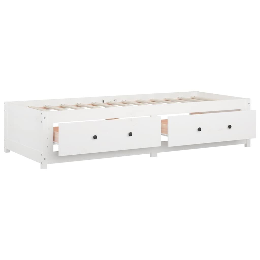 Lit de jour sans matelas blanc 90x200 cm bois de pin massif