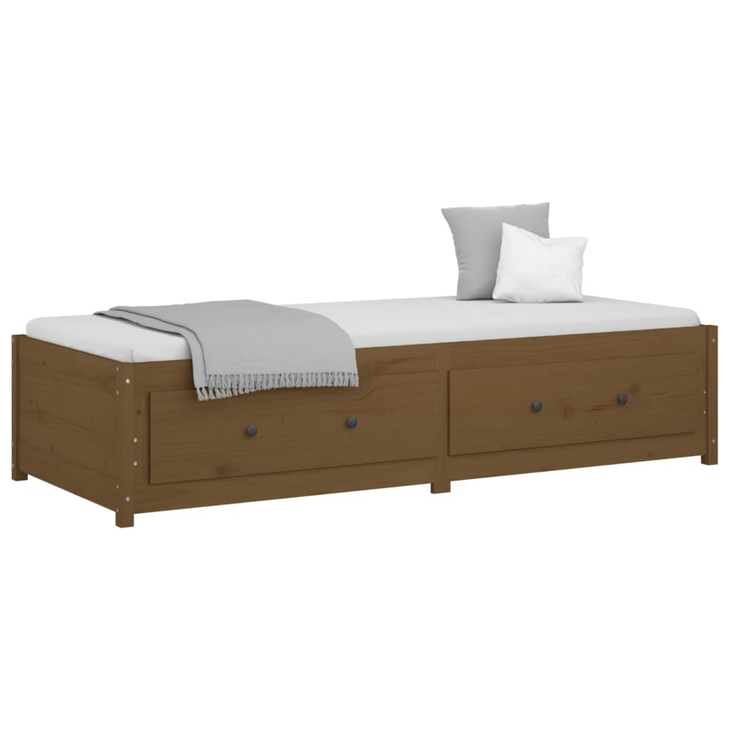 Lit de jour sans matelas marron miel 90x200 cm bois pin massif - XIOS