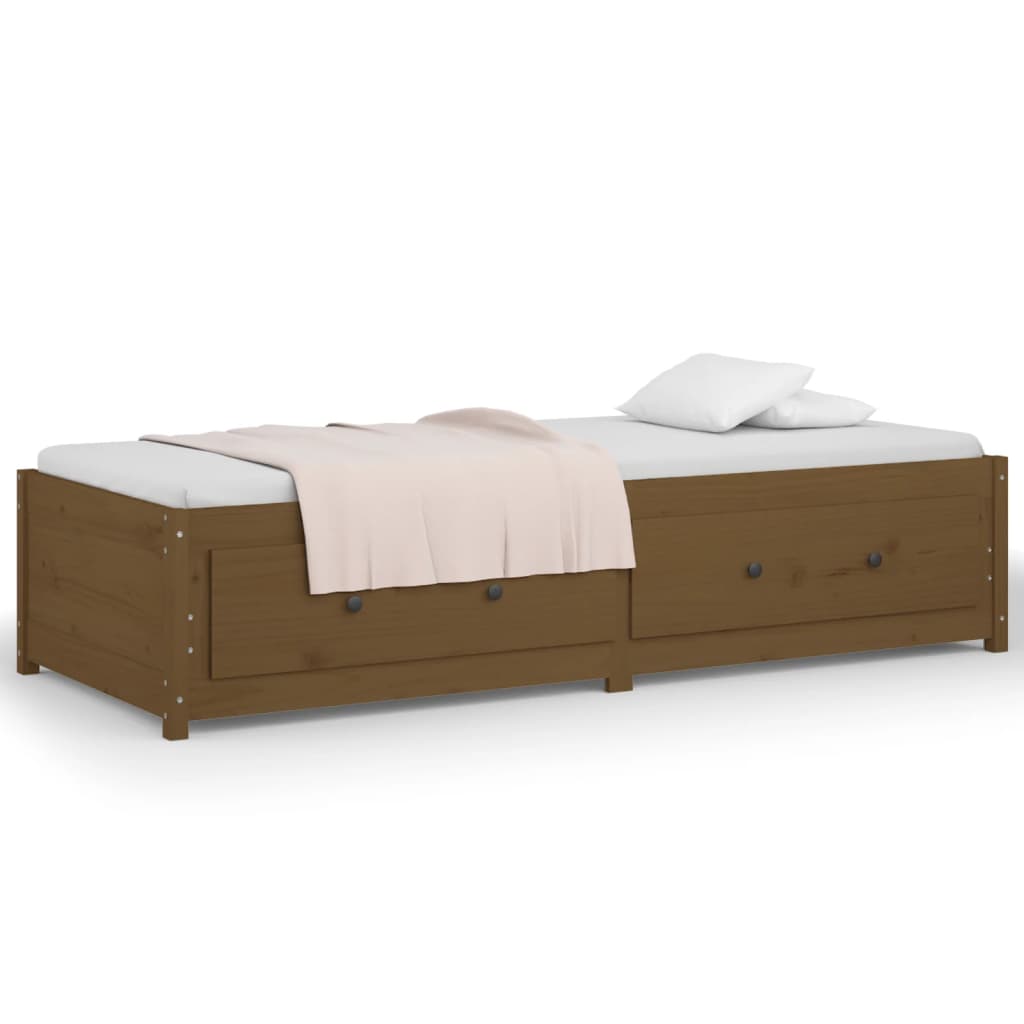 Lit de jour sans matelas marron miel 90x200 cm bois pin massif - XIOS