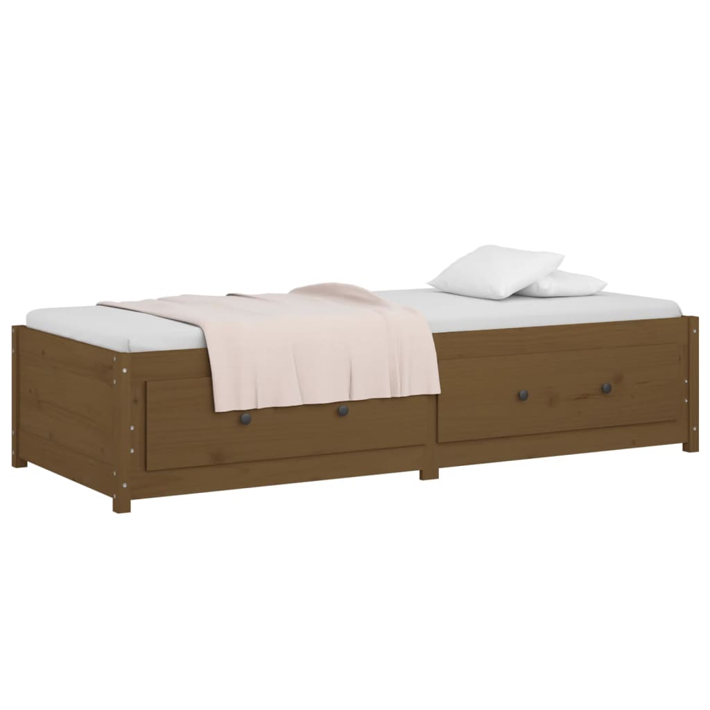 Lit de jour sans matelas marron miel 90x200 cm bois pin massif - XIOS
