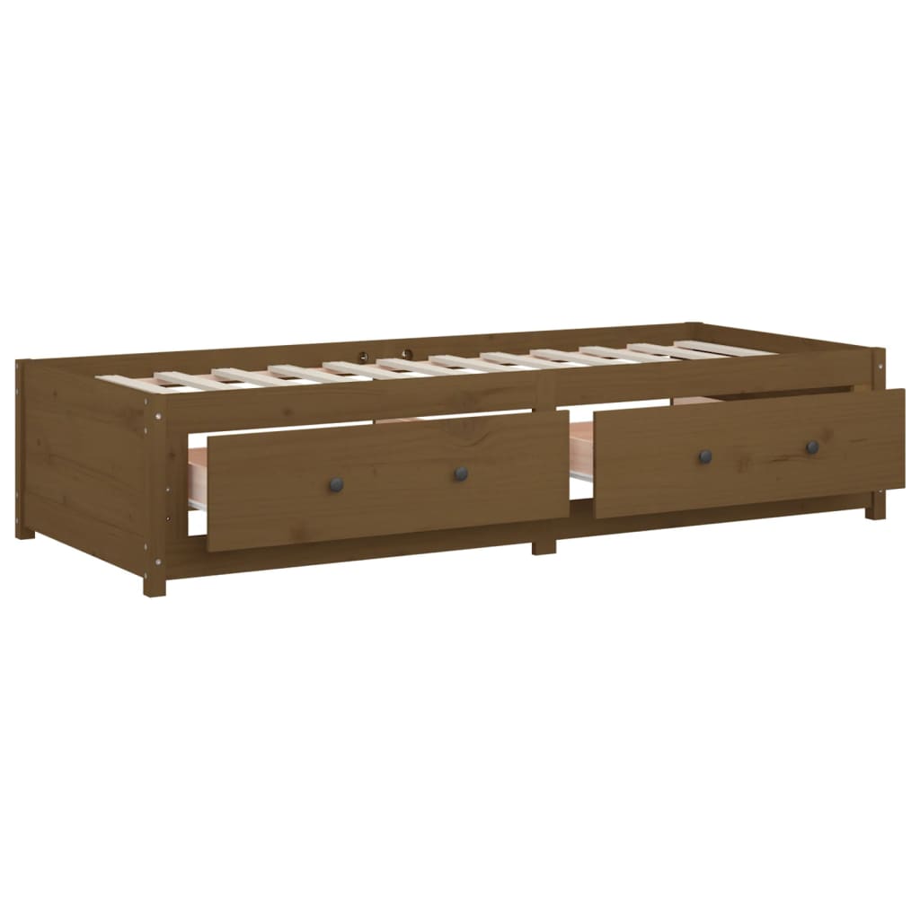 Lit de jour sans matelas marron miel 90x200 cm bois pin massif - XIOS